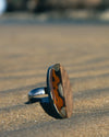 Teal Eclipse Wooden Ring