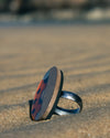 Teal Eclipse Wooden Ring