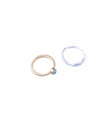 Twin Circle Gem Golden Rings