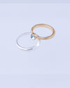 Twin Circle Gem Golden Rings