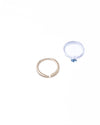 Twin Circle Gem Silver Rings
