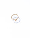 Twin Circle Gem Golden Rings
