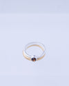 Twin Circle Gem Silver Rings