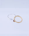 Twin Circle Gem Golden Rings