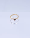 Twin Circle Gem Golden Rings