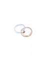 Twin Circle Gem Silver Rings