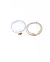 Twin Circle Gem Silver Rings