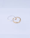 Twin Circle Gem Silver Rings