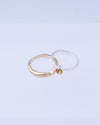 Twin Circle Gem Silver Rings