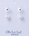 Pearl Drop Gem Silver Earrings