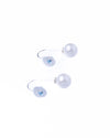 Pearl Drop Gem Silver Earrings