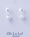 Pearl Drop Gem Silver Earrings