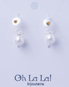 Pearl Drop Gem Silver Earrings