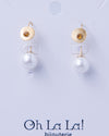 Pearl Drop Gem Golden Earrings