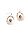 Curve Drop Gem Golden Earrings