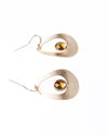 Curve Drop Gem Golden Earrings
