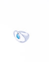 Open Glimmer Gem Silver Ring