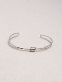 TIE SILVER CUF BRACELET