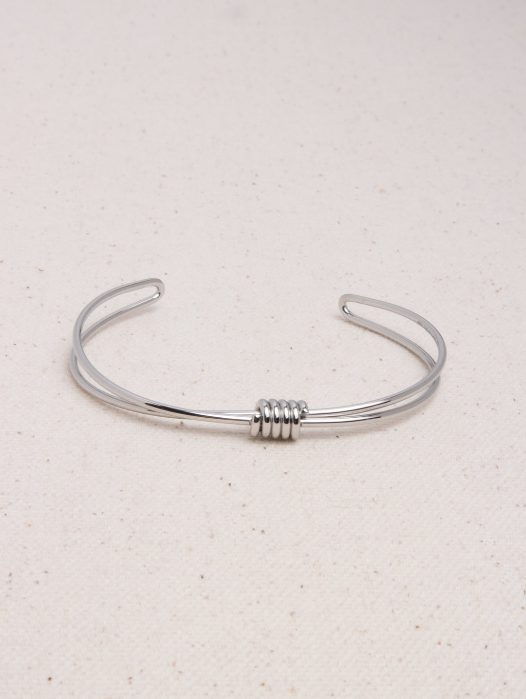 TIE SILVER CUF BRACELET