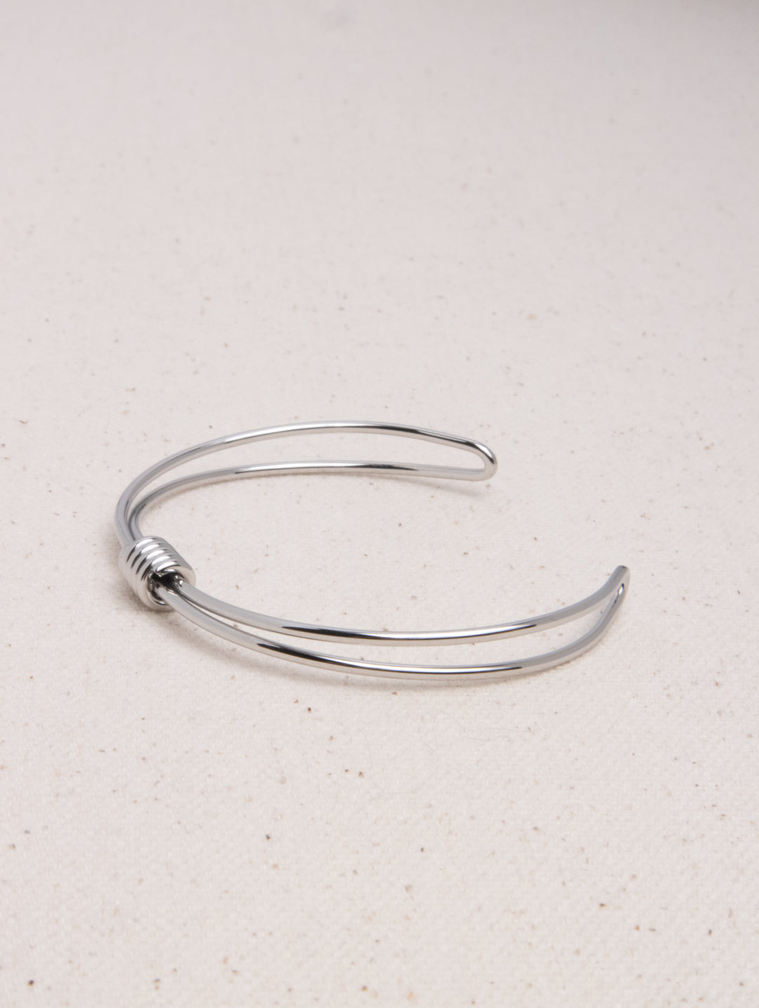 TIE SILVER CUF BRACELET
