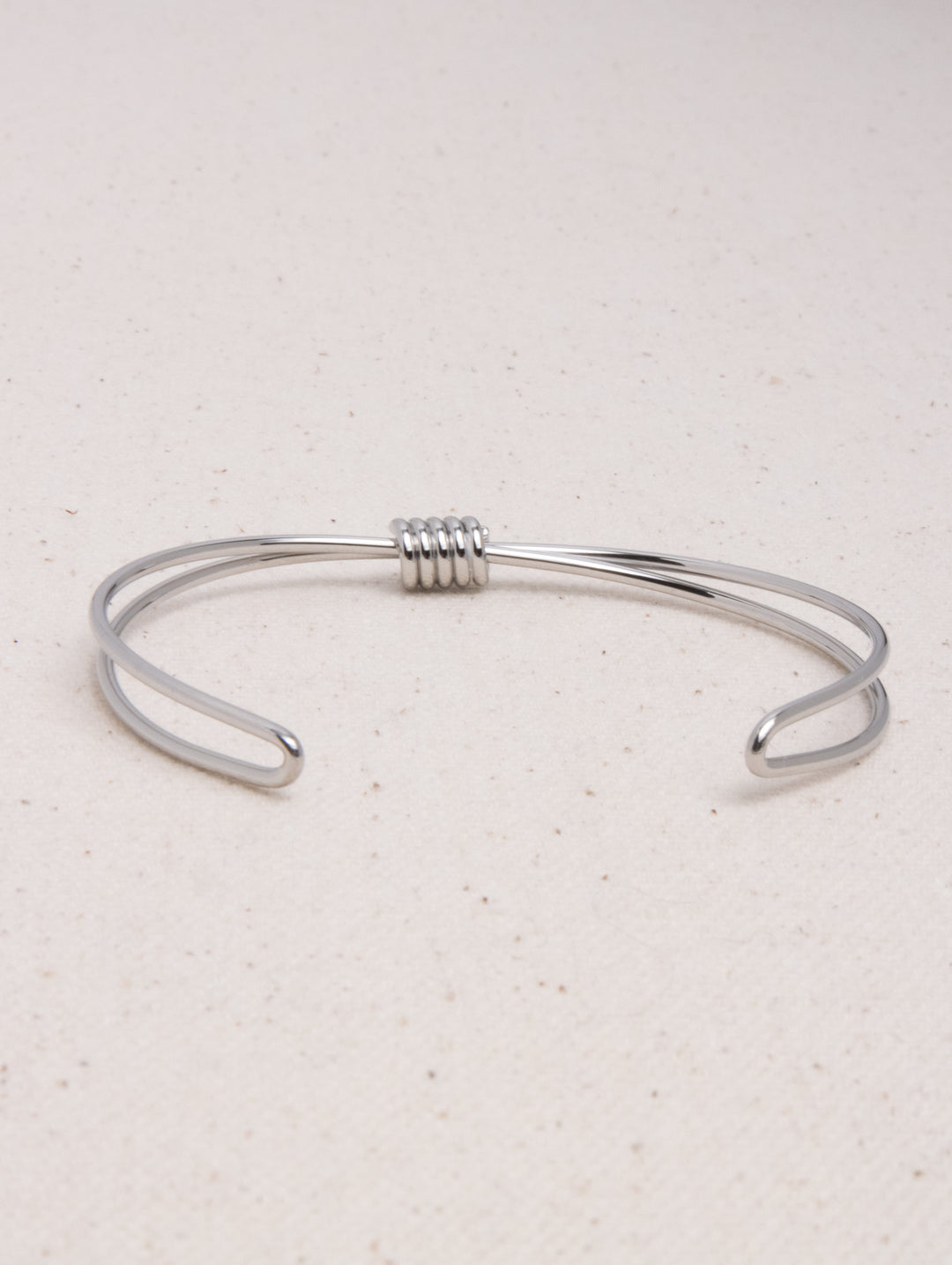 TIE SILVER CUF BRACELET