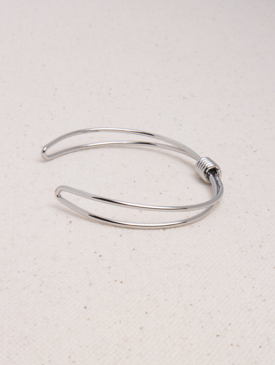 TIE SILVER CUF BRACELET