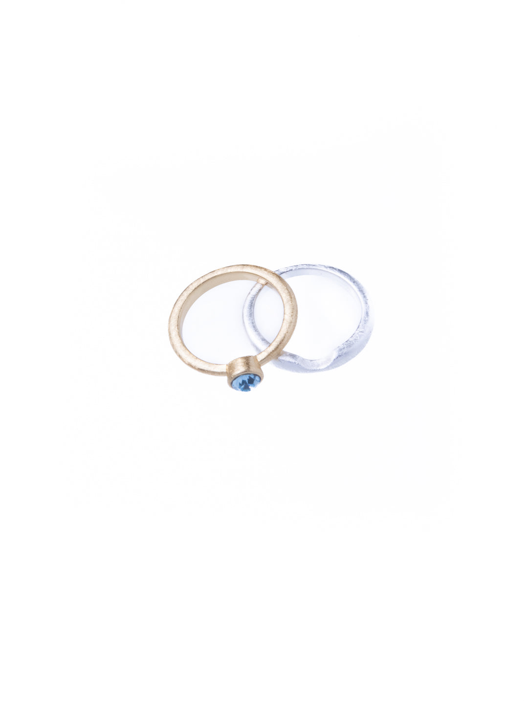 Twin Circle Gem Golden Rings