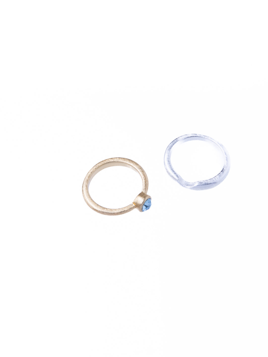 Twin Circle Gem Golden Rings