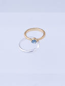 Twin Circle Gem Golden Rings