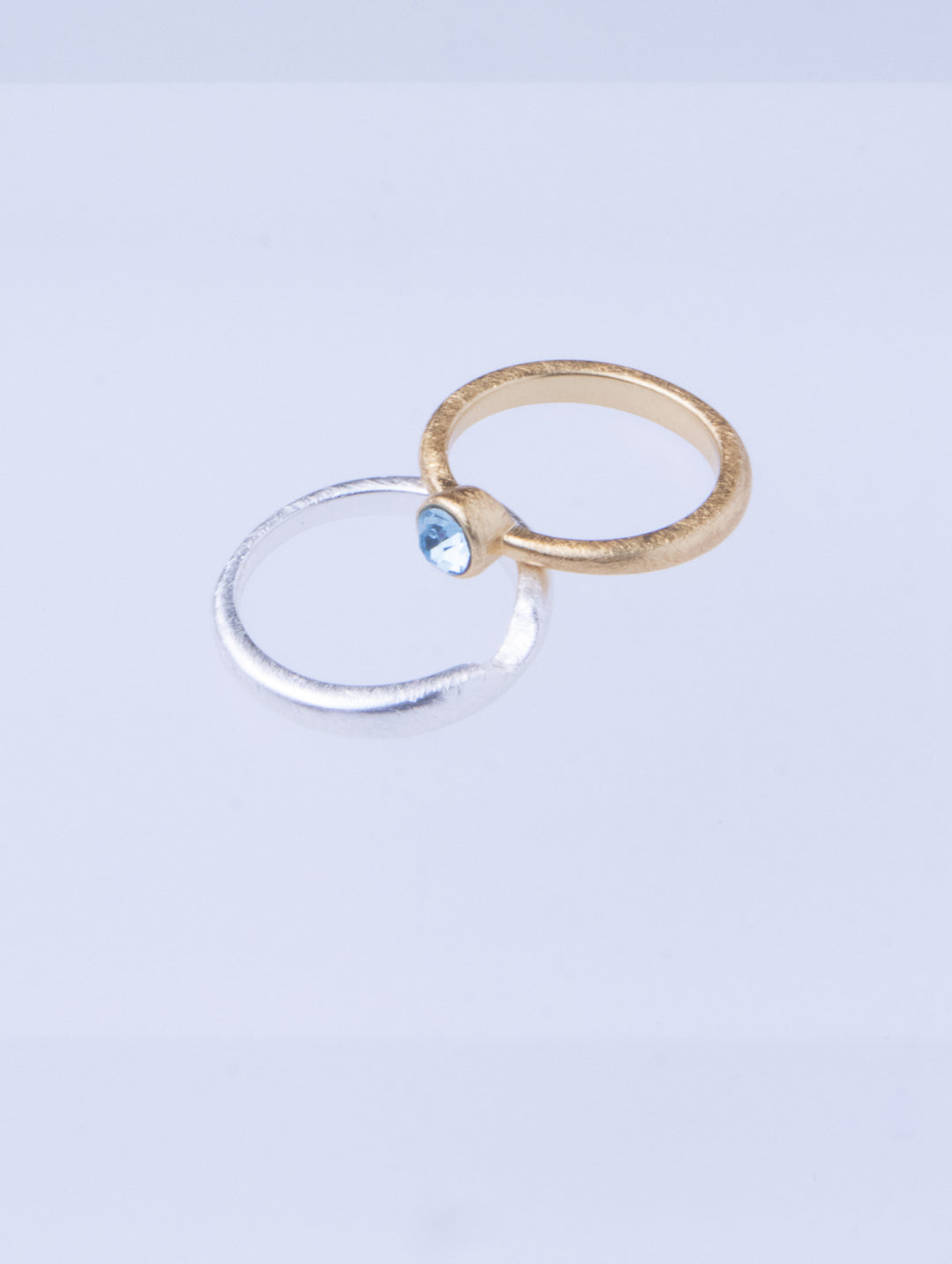 Twin Circle Gem Golden Rings