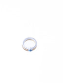 Twin Circle Gem Silver Rings