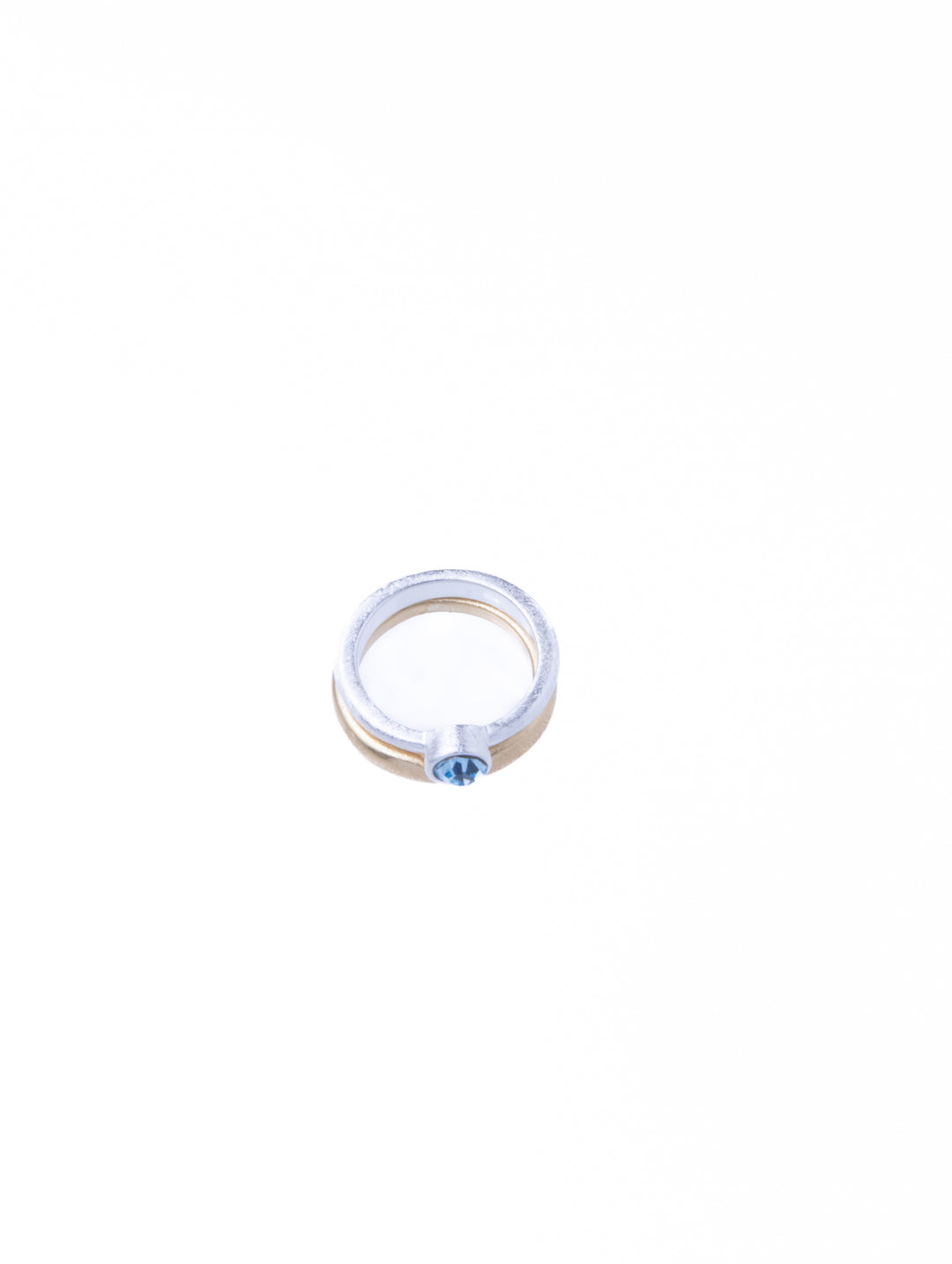 Twin Circle Gem Silver Rings