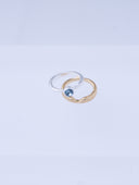 Twin Circle Gem Silver Rings