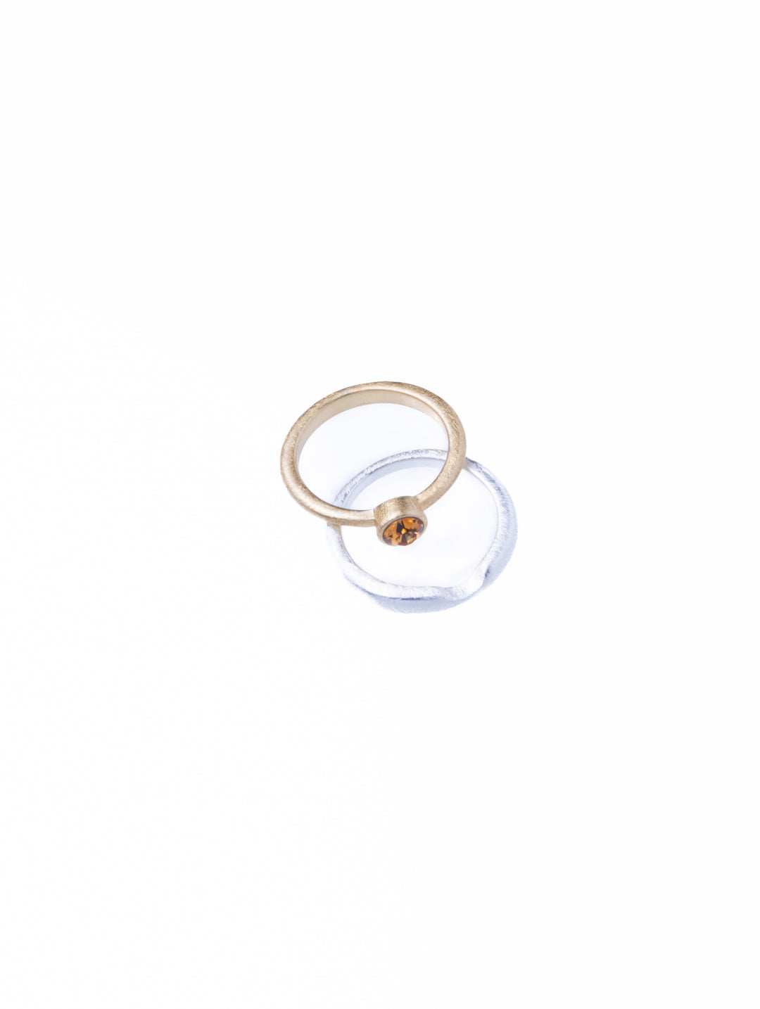 Twin Circle Gem Golden Rings
