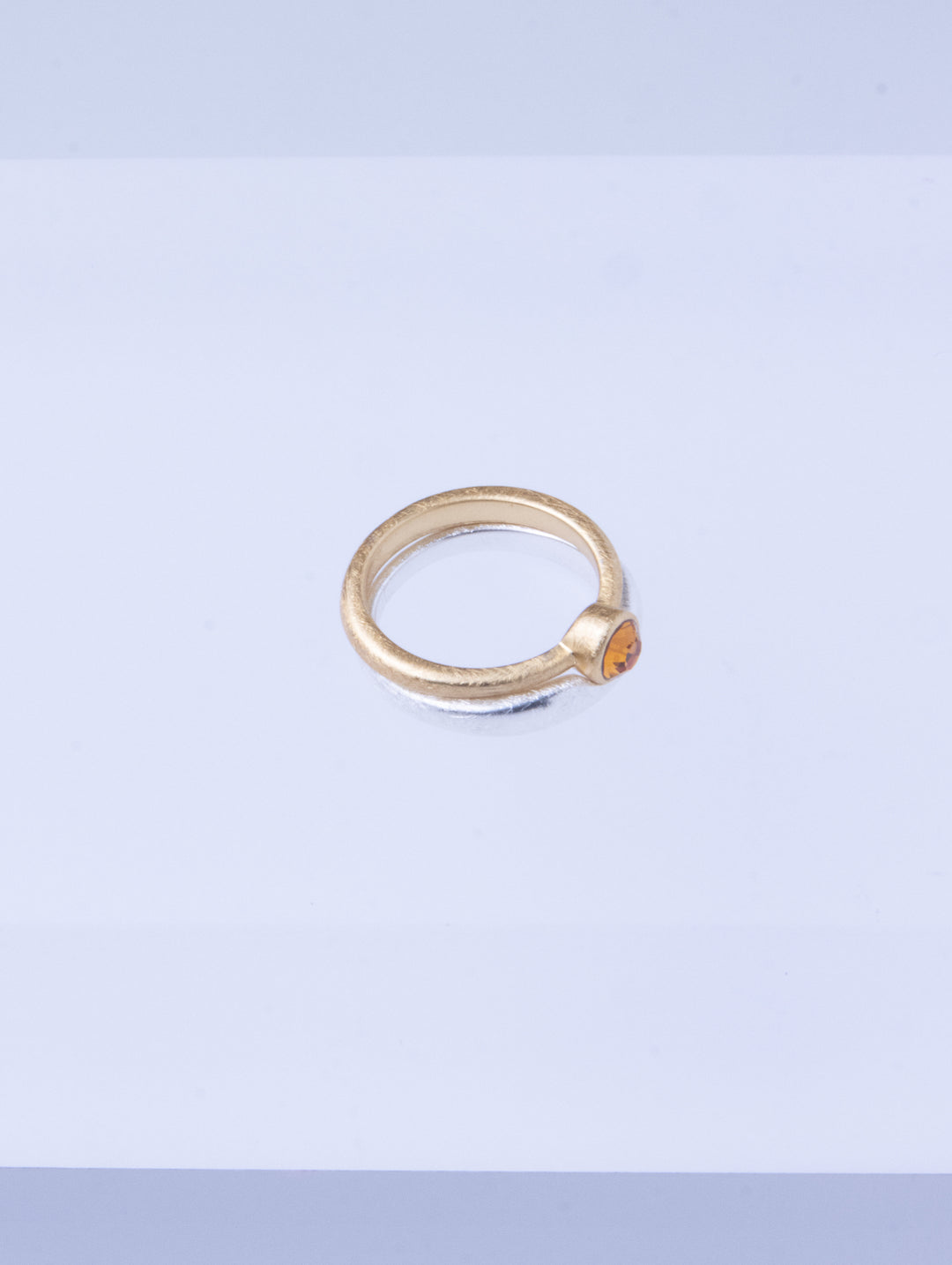 Twin Circle Gem Golden Rings