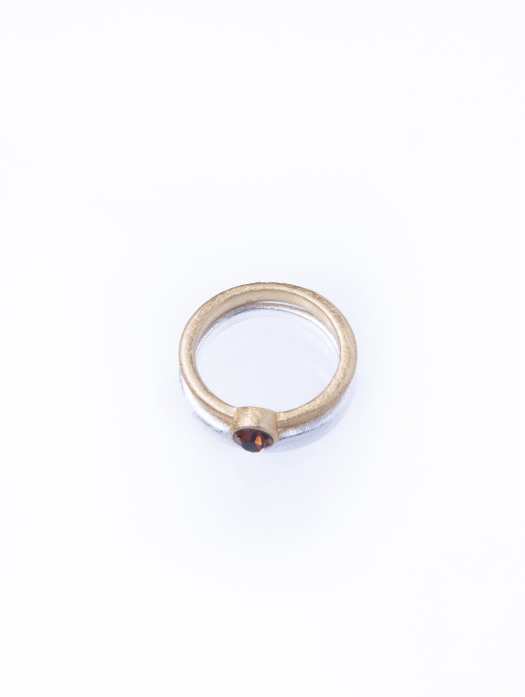 Twin Circle Gem Golden Rings
