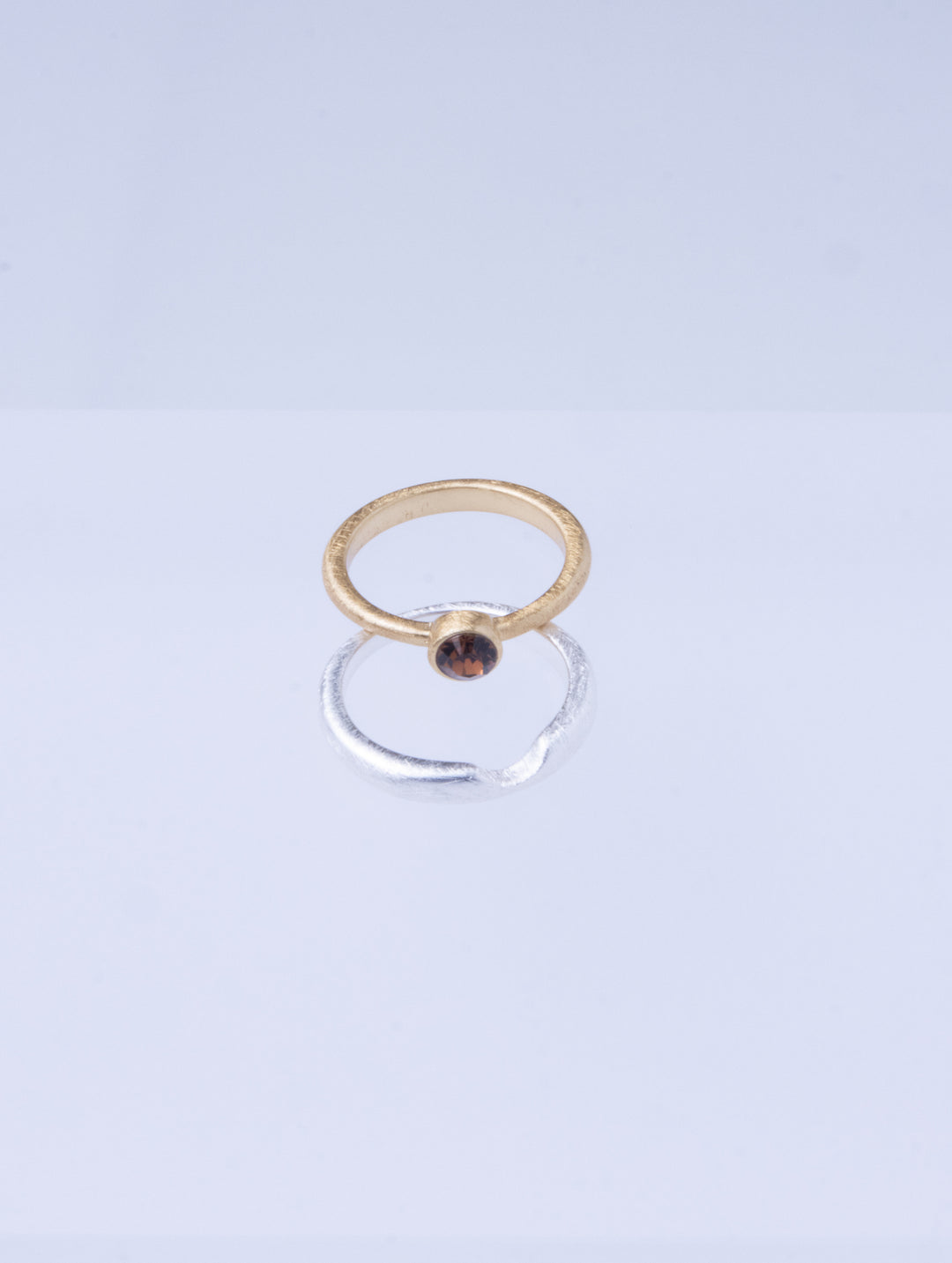 Twin Circle Gem Golden Rings