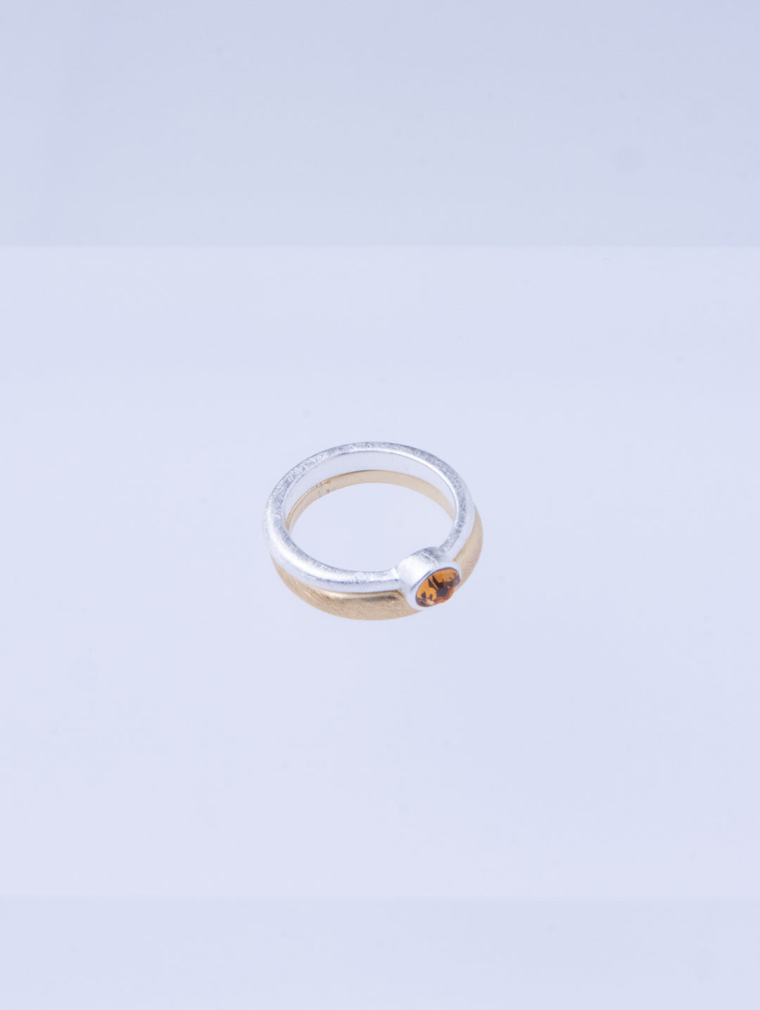 Twin Circle Gem Silver Rings