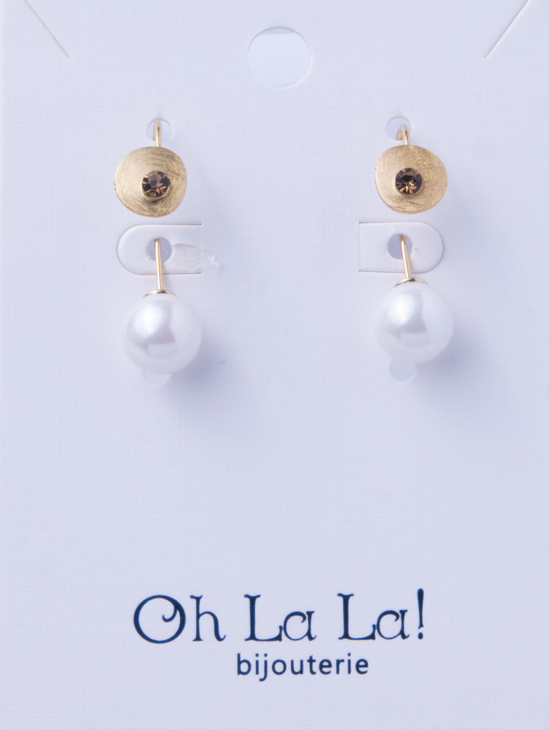 Pearl Drop Gem Golden Earrings