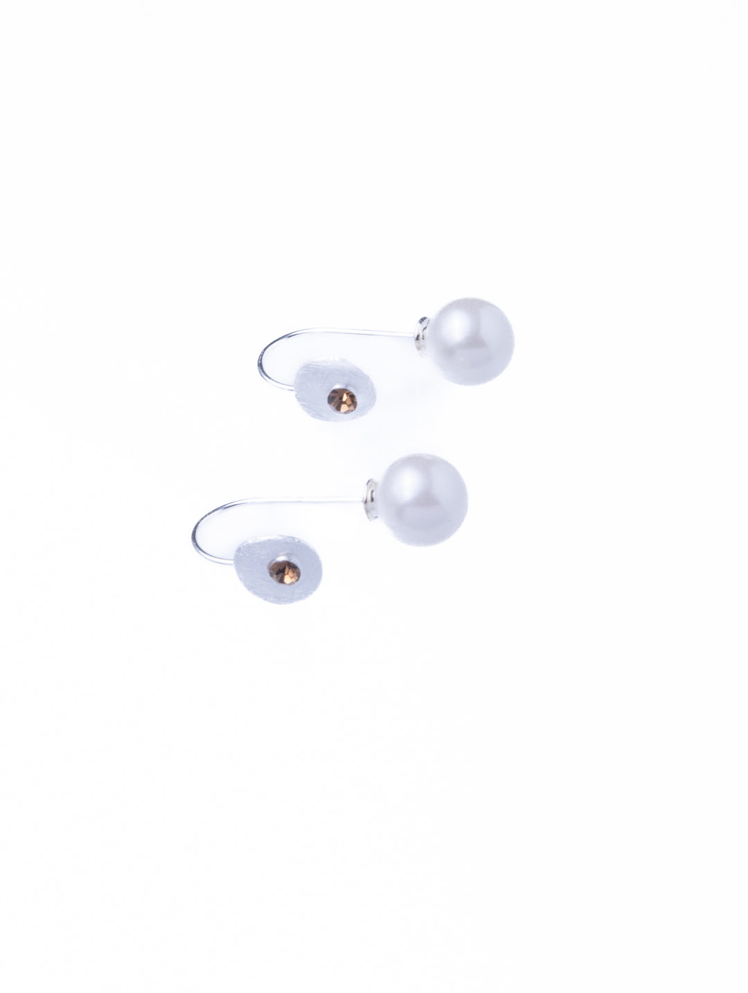 Pearl Drop Gem Silver Earrings
