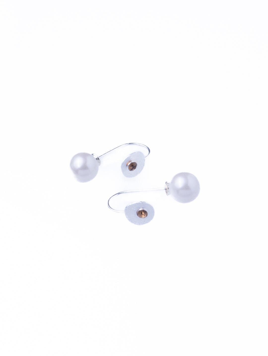 Pearl Drop Gem Silver Earrings
