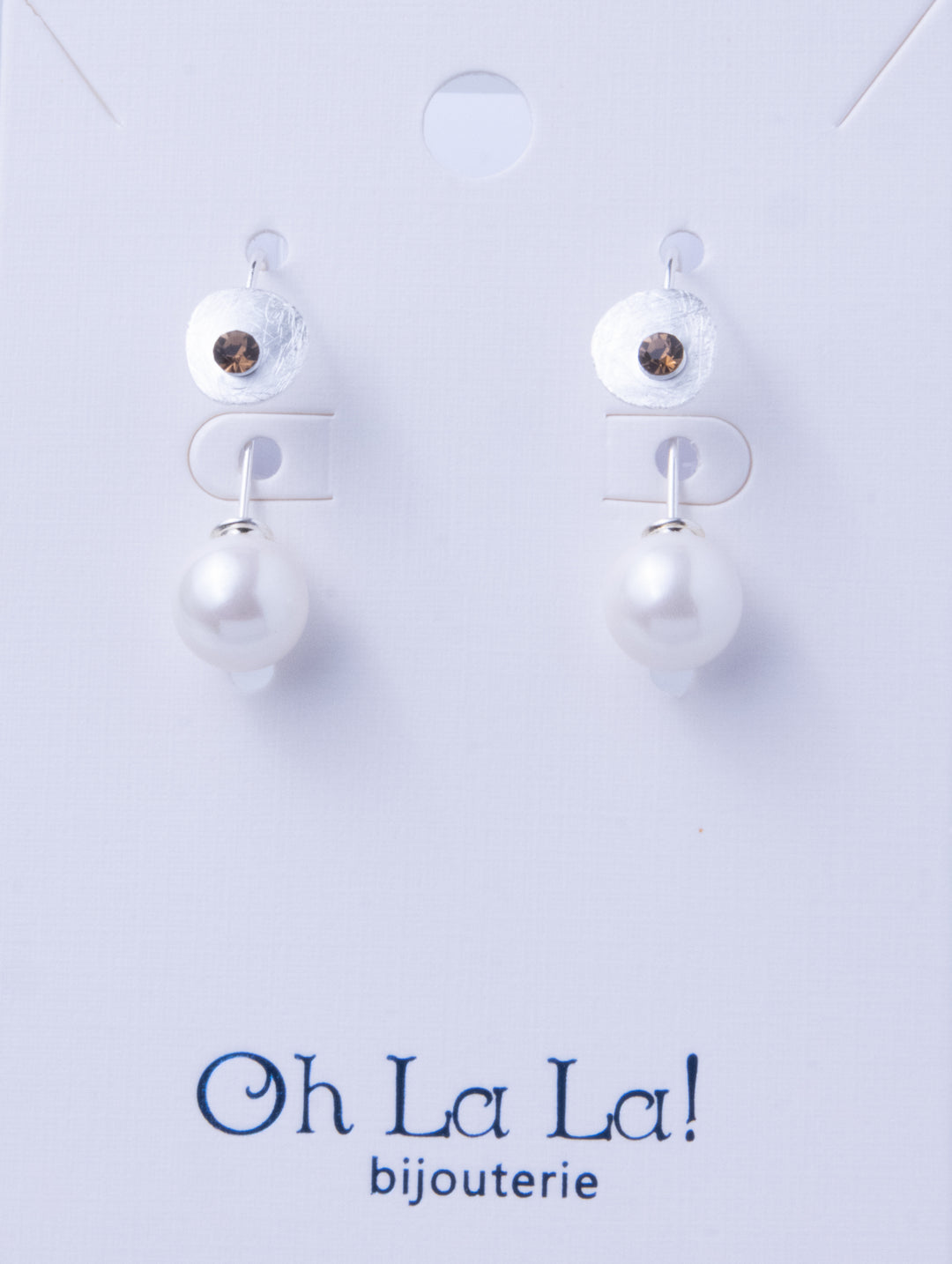 Pearl Drop Gem Silver Earrings