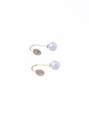Pearl Drop Gem Golden Earrings