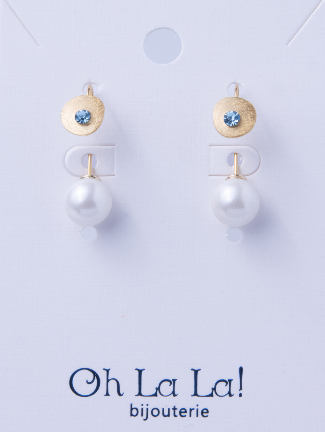 Pearl Drop Gem Golden Earrings