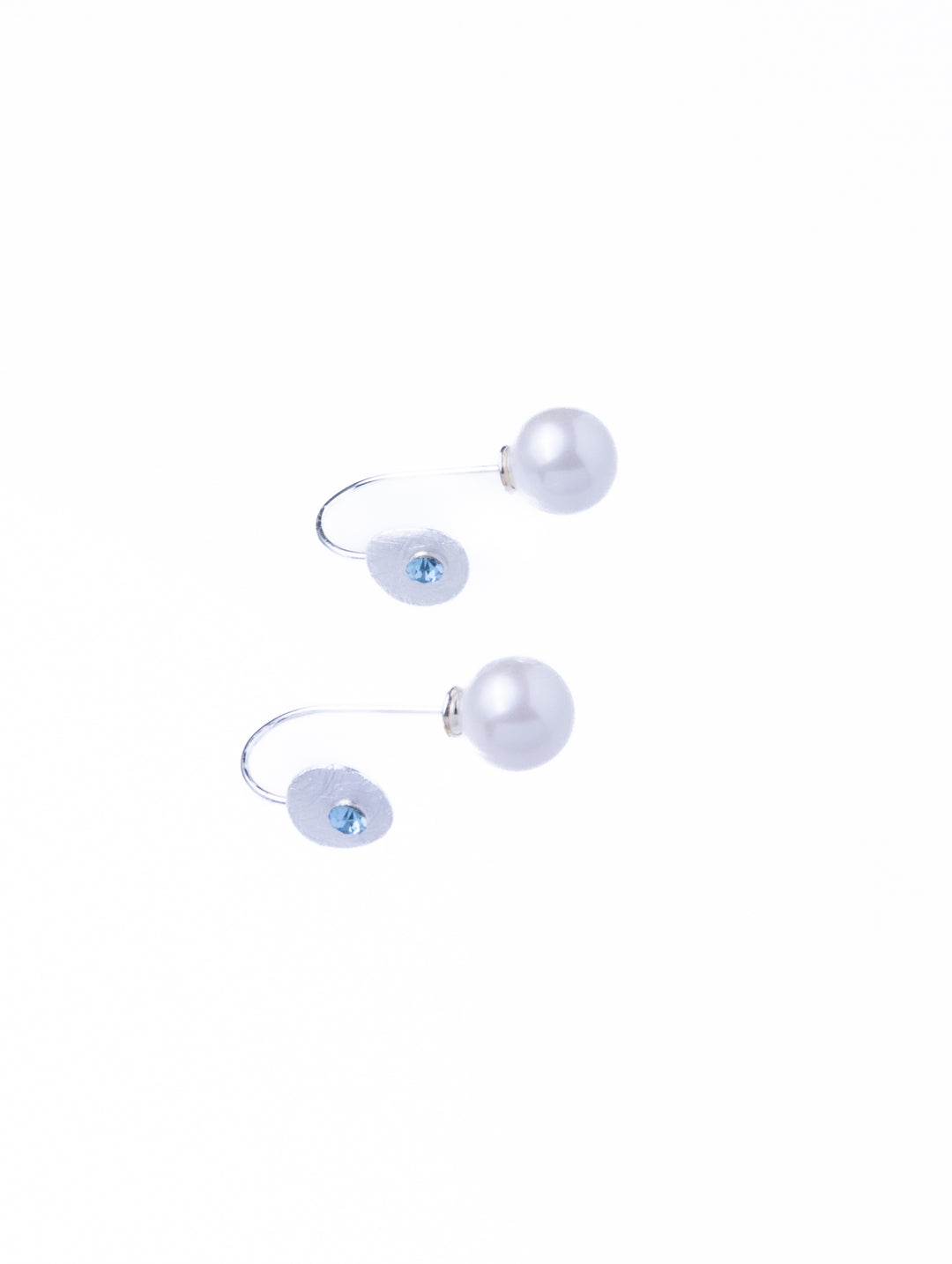 Pearl Drop Gem Silver Earrings