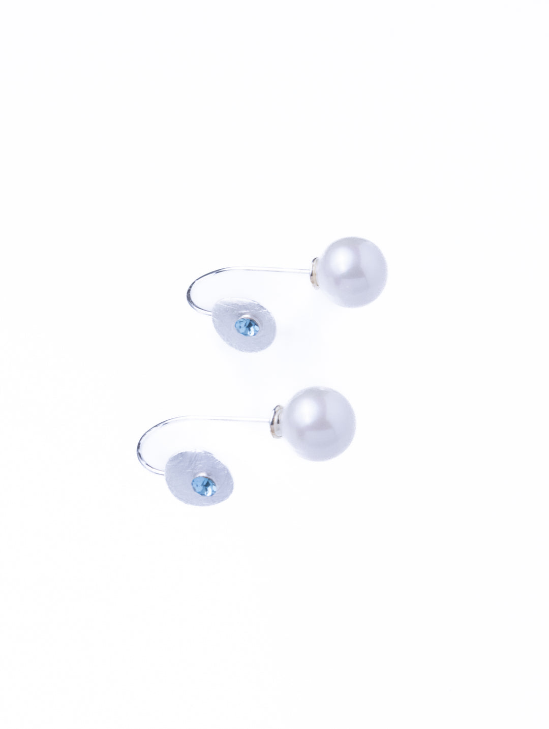 Pearl Drop Gem Silver Earrings