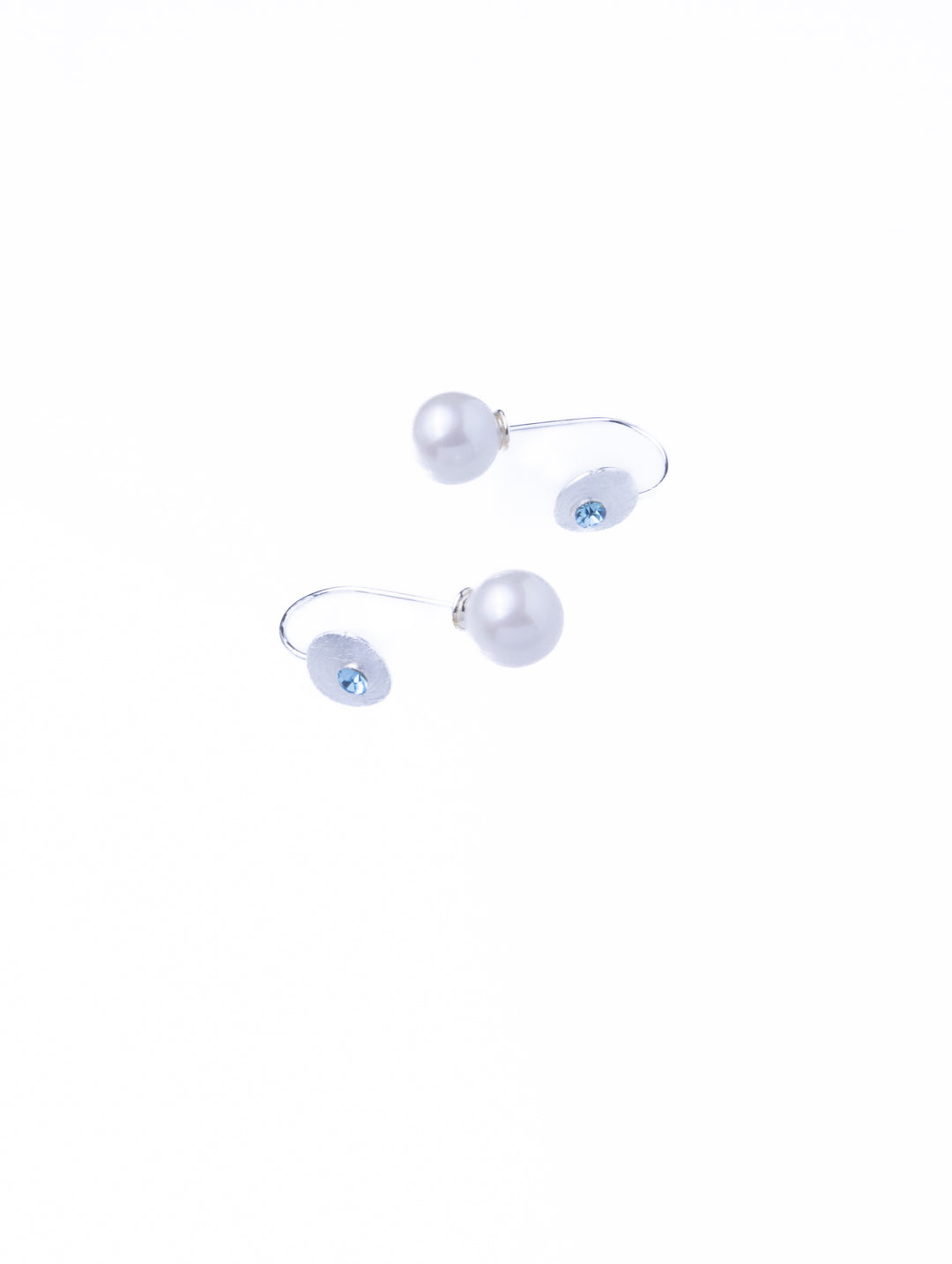 Pearl Drop Gem Silver Earrings