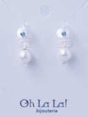 Pearl Drop Gem Silver Earrings
