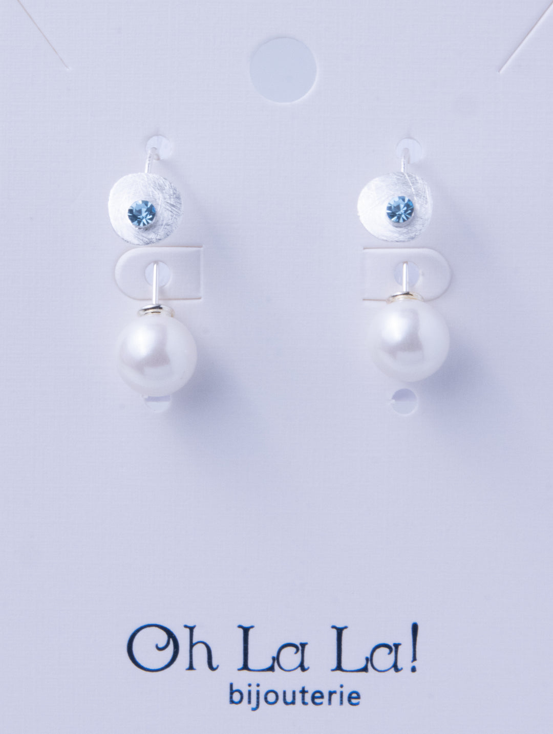 Pearl Drop Gem Silver Earrings