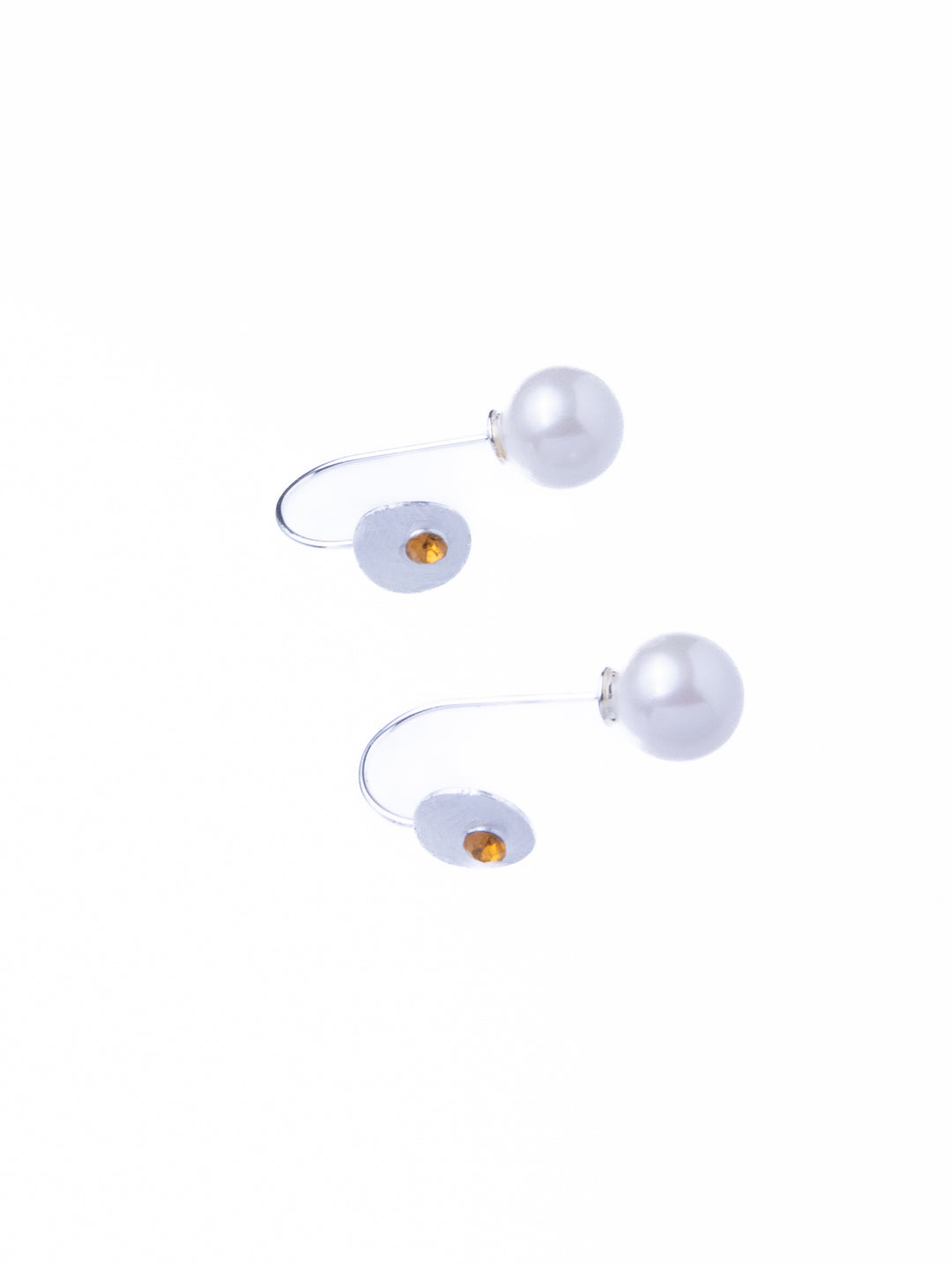 Pearl Drop Gem Silver Earrings